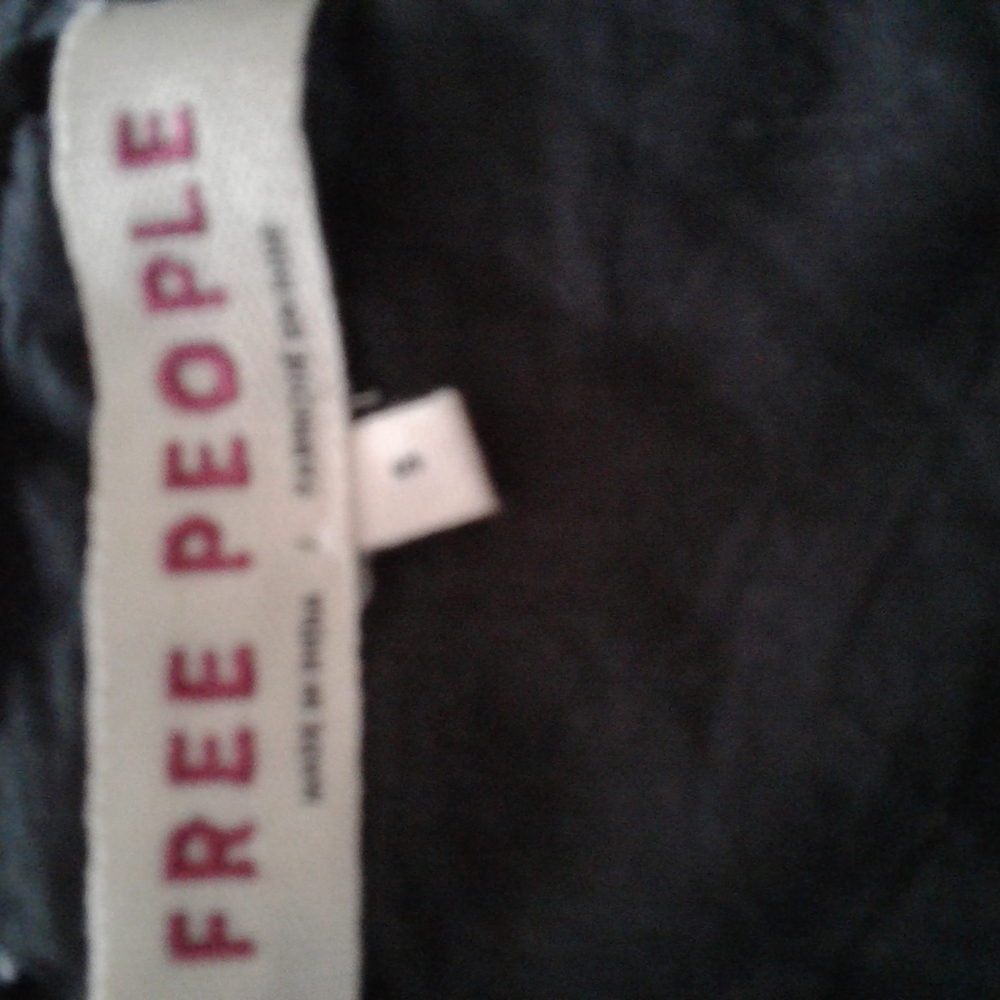 Free People, beautiful Black with Sliver Trim Jacket - Picture 9 of 11
